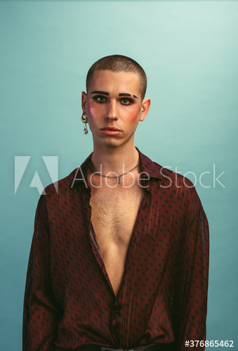 Gender fluid male with makeup