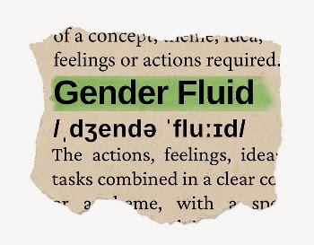 Gender fluid ripped dictionary, editable | Free PSD - rawpixel