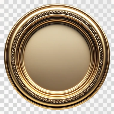 generate an 3d Royal muted golden colour round frame 3d text