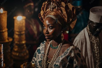 Generative AI. A yoruba bride from nigeria 