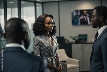 Generative AI. business team working in office