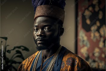 Generative AI. Groom traditionally dressed standing in a room