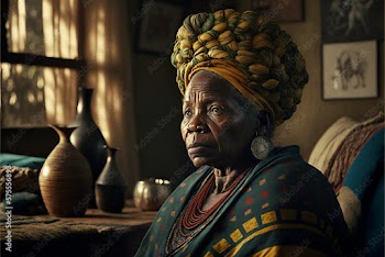 Generative AI. portrait of  a grandma starring
