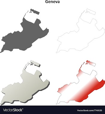 Geneva blank detailed outline map set vector image
