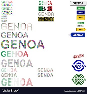 Genoa text design set vector image