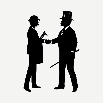 Gentlemen greeting clipart illustration psd. | Free PSD - rawpixel