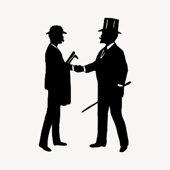 Gentlemen greeting illustration clipart vector. | Free Vector - rawpixel