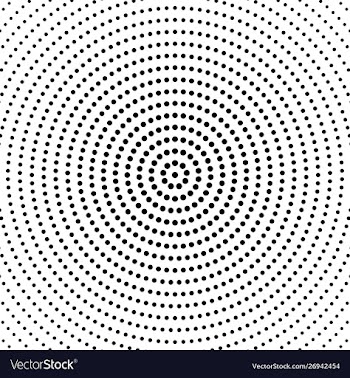 Geometric abstract black and white round dot vector image