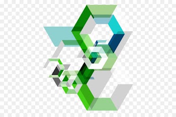 Geometric abstraction Abstract art Royalty-free Illustration - Technology industry blue-green color Ornament 