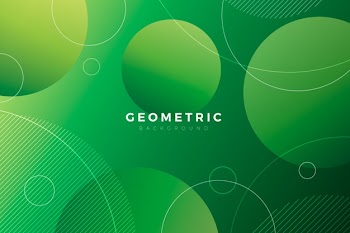 Geometric background with green shapes Free Vector