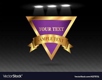 geometric banner template shiny golden triangle