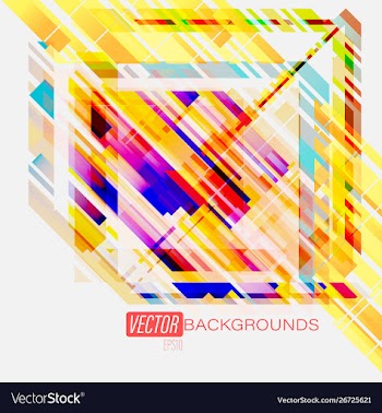 Geometric bright colors on a gray vector image