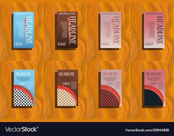 Geometric business brochure template design with vector image