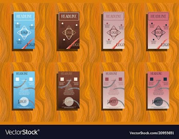 Geometric business brochure template design with vector image