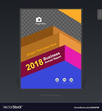 Geometric colorful business brochure cover vector image
