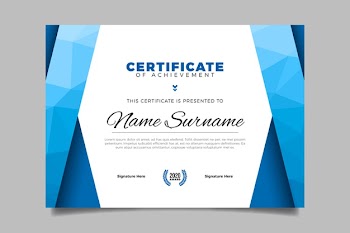 Geometric concept for certificate template Free Vector