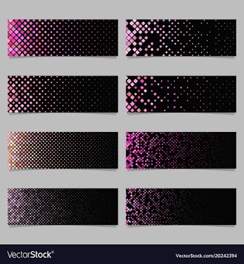 Geometric diagonal square pattern banner vector image
