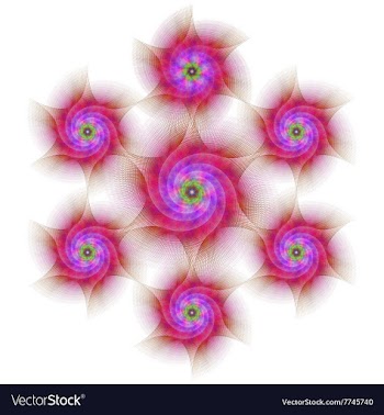 Geometric fractal star design vector image
