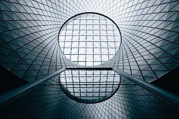 Geometric Glass City Architecture