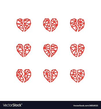 Geometric heart shapes collection vector image