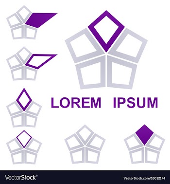 Geometric Hexagon Logo Set vector image