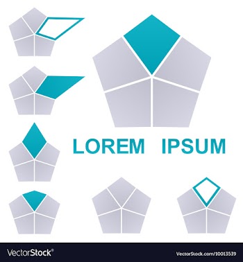 Geometric Hexagon Logo Set vector image
