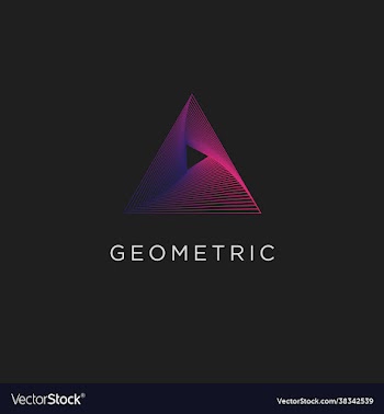 geometric line art minimal logo design gradient
