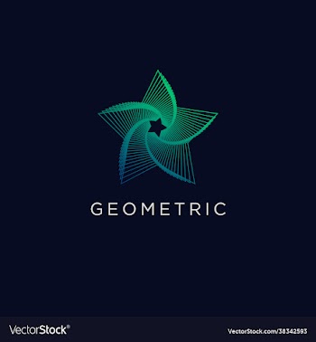 geometric line art minimal logo design gradient