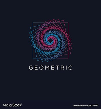 geometric line art minimal logo design gradient