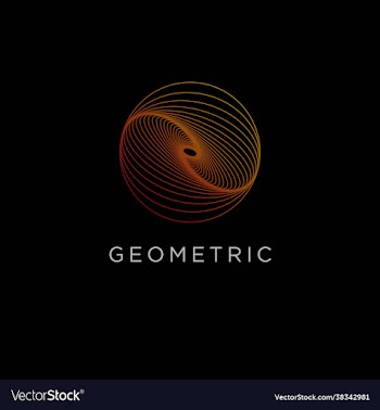 geometric line art minimal logo design gradient