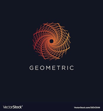 geometric line art minimal logo design gradient