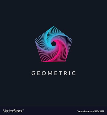 geometric line art minimal logo design gradient