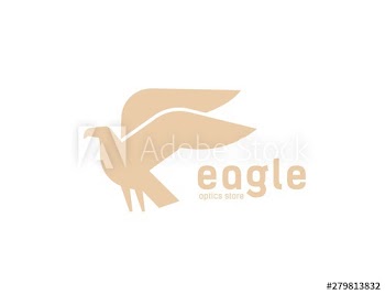Geometric logotype with silhouette of flying eagle