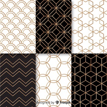 Geometric luxury pattern collection Free Vector
