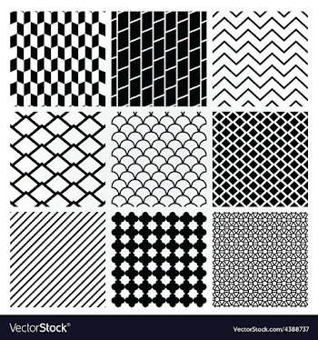  					Geometric Monochrome Seamless Background Patterns vector image														