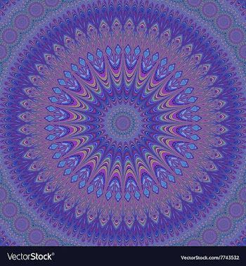 Geometric oriental fractal mandala design vector image