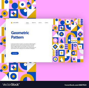 Geometric pattern website template vector image
