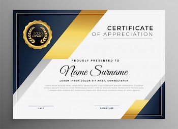 Geometric premium golden multipurpose certificate template Free Vector