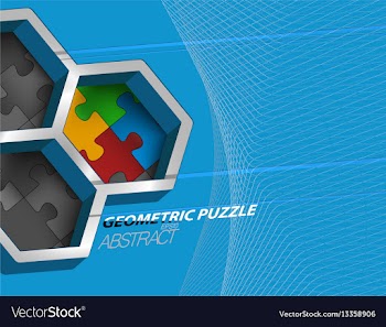 Geometric puzzle colors vector image