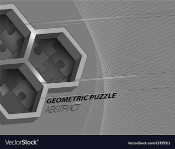 Geometric puzzle vector image