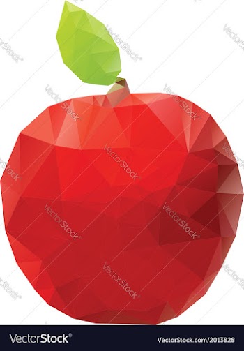 Geometric Red Apple vector image