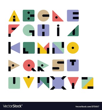 Geometric Retro Typeface vector image