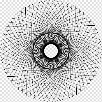 GEOMETRIC, round black lines artwork transparent background PNG clipart