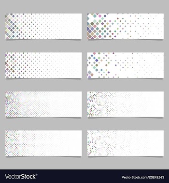 Geometric rounded square mosaic pattern banner vector image