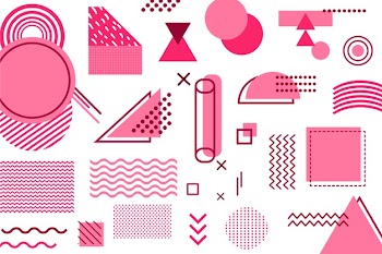 Geometric shapes background in flat design Free Vector