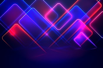 Geometric shapes neon lights background Free Vector