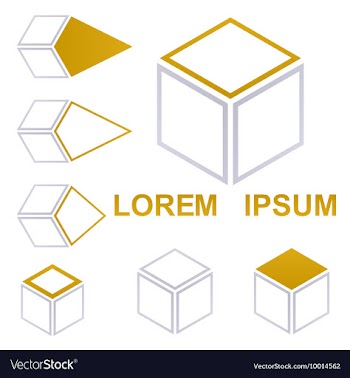 Geometric Square Logo Set vector image