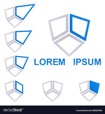 Geometric Square Logo Set vector image