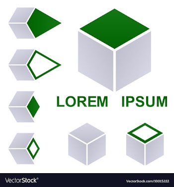 Geometric Square Logo Set vector image