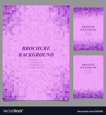 Geometric square pattern page template set vector image